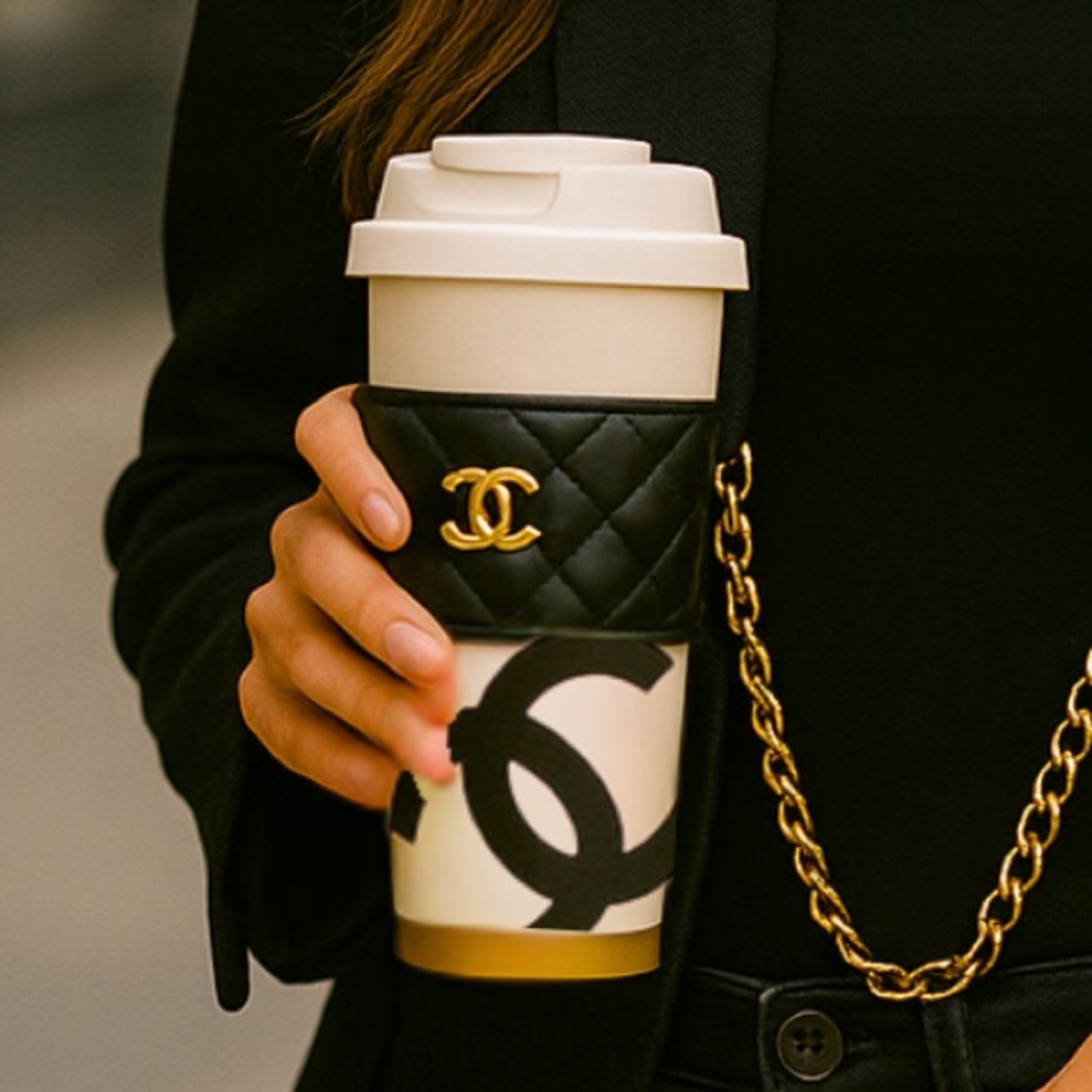 Luxury Black and White Coffee Tumbler
